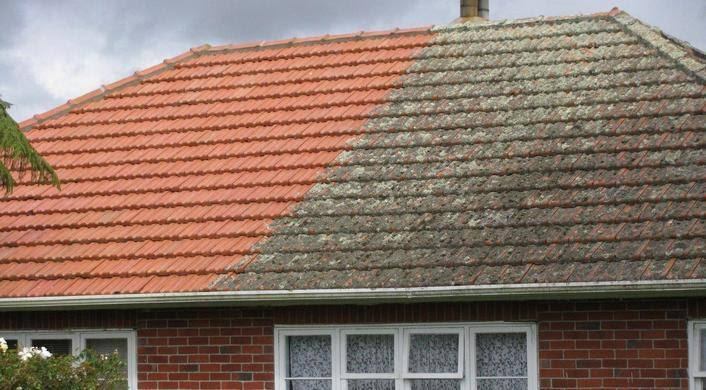 Tile Pressure Washing on roof